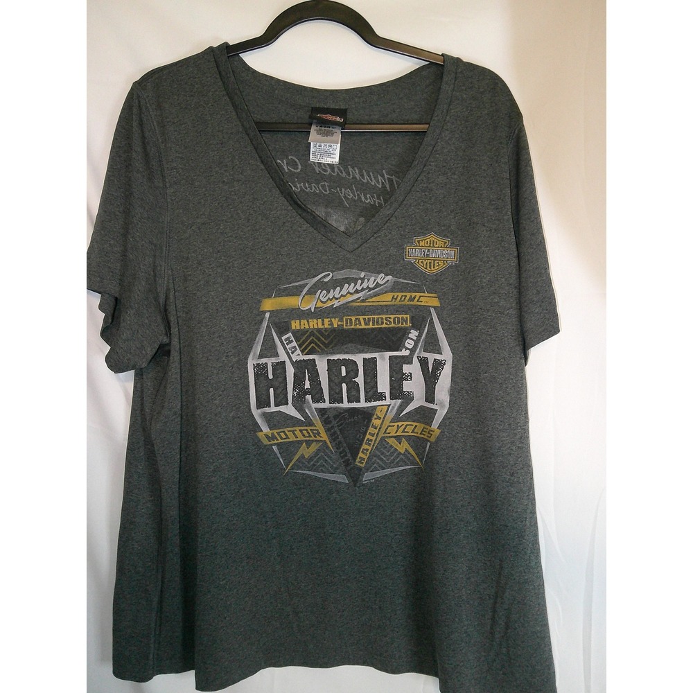 Harley Davidson Women's Gray Thunder Creek‎ Chattanooga TN V-Neck T-Shirt 2015